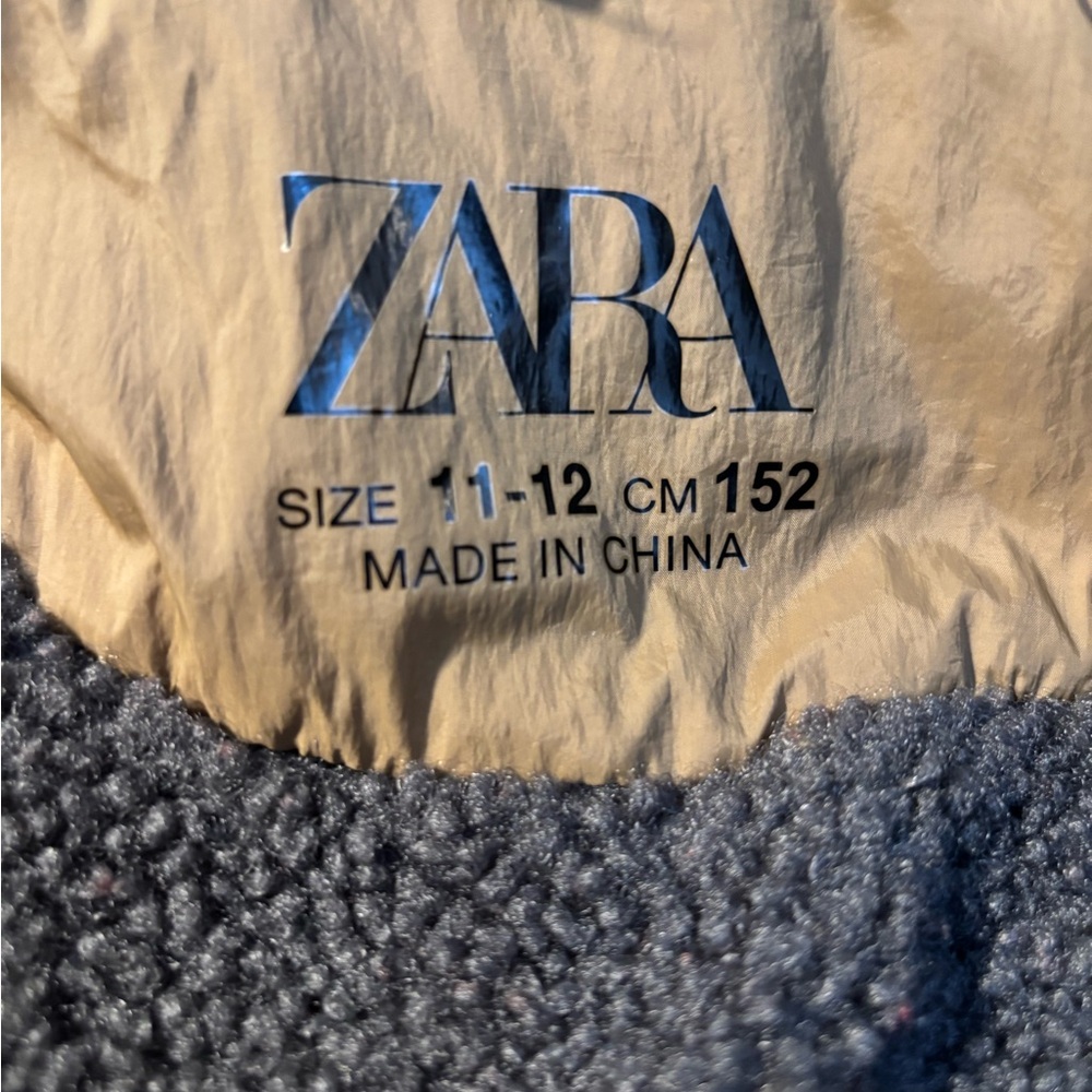 Zara Women's Tan Quilted Puffer Jacket with Sherpa Lining Size 11-12 Brown - Picture 5 of 5